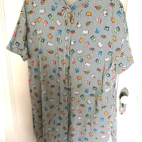 ZARA BOOK PRINT SHIRTDRESS TOP SHIRT NWOT XL📚❤️ - Picture 5 of 10